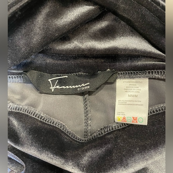 Femme by Design Velvet High-waisted Leggings in Charcoal (Blue) - Picture 3 of 11